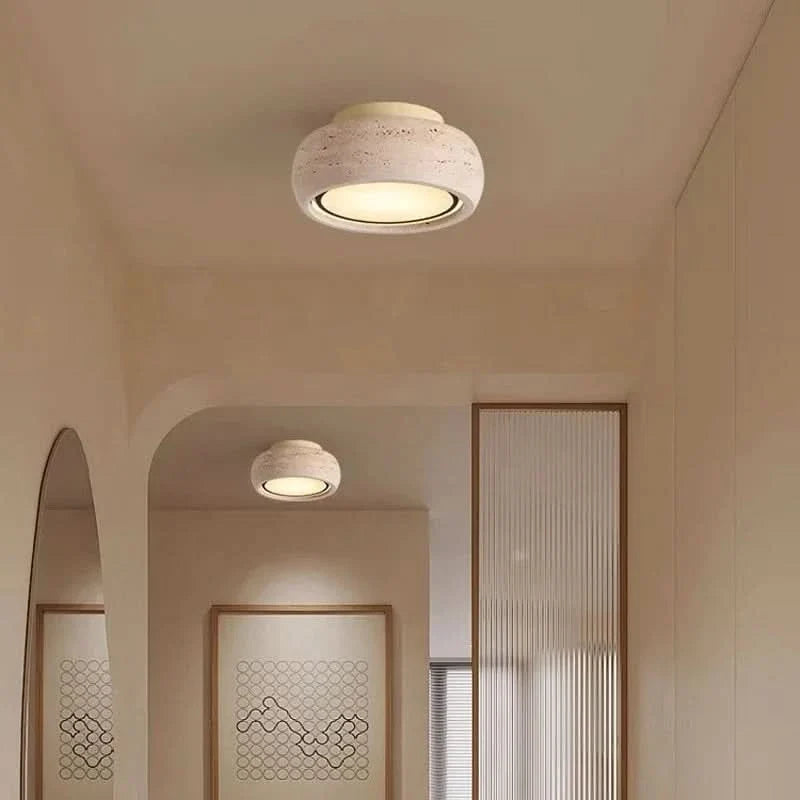 Serene Stone Ceiling Fixture for Tranquil Spaces