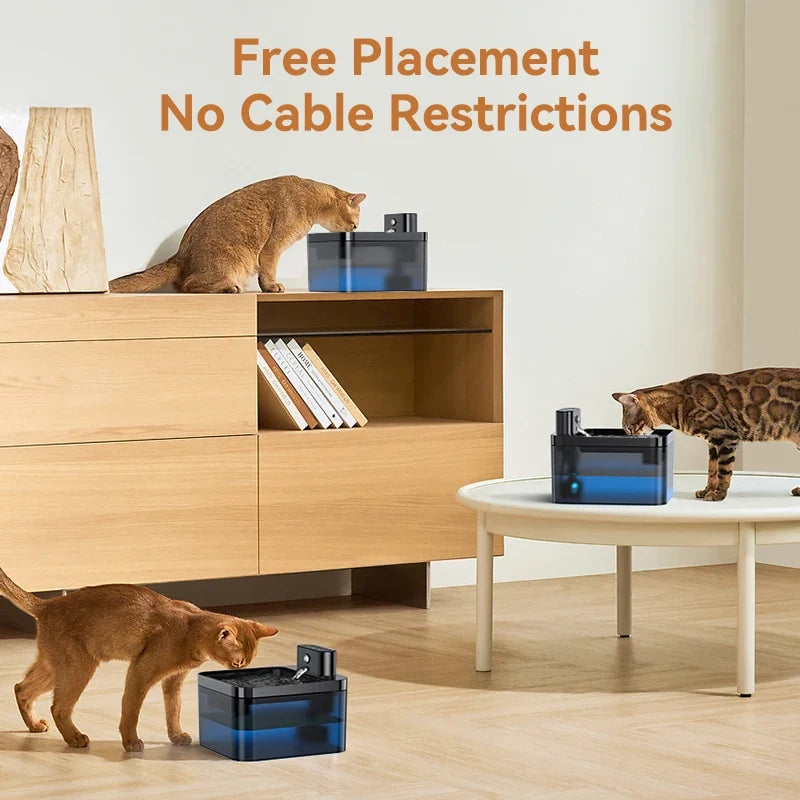 PawStream Cordless Cat Water Fountain | Rechargeable Sensor Dispenser