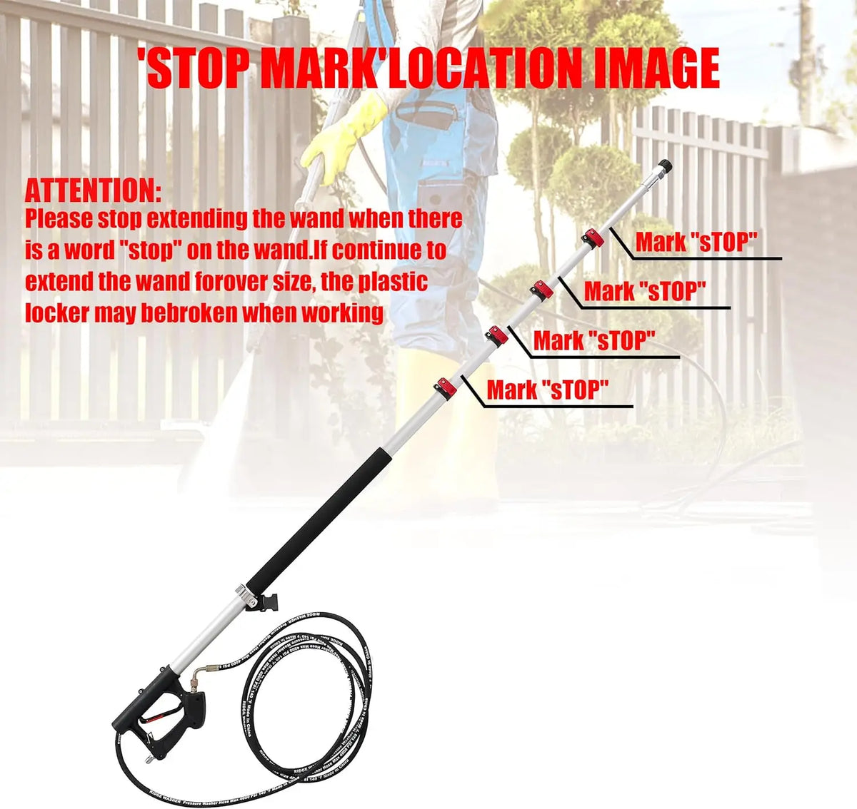ReachMaster Pro Extension Wand for Pressure Washers – Gutter Cleaning Kit with 3 Curved Attachments & 7 Nozzle Options