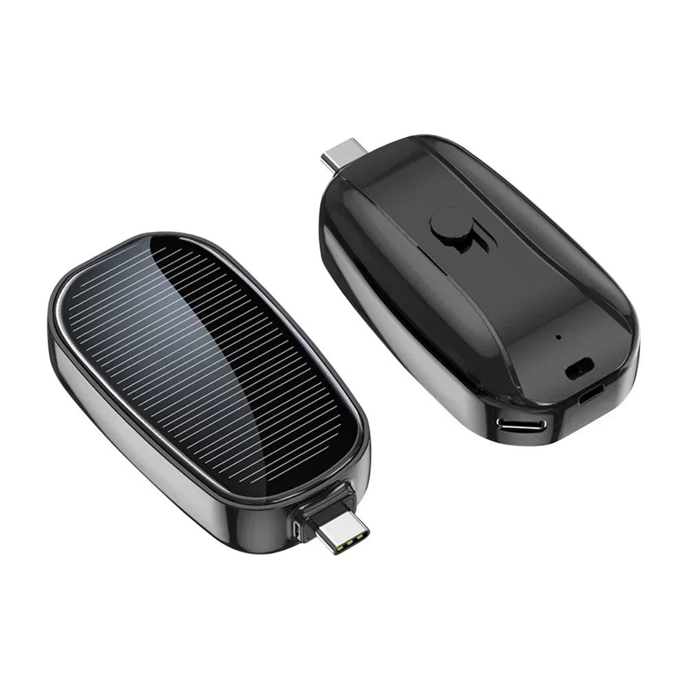 EcoCharge Solar Mini Keychain Power Bank – 1200mAh Portable Charger