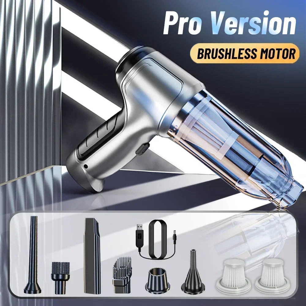 SwiftClean 95000Pa Portable Cordless Car Vacuum – Lightweight Handheld Cleaner for Home and Vehicle