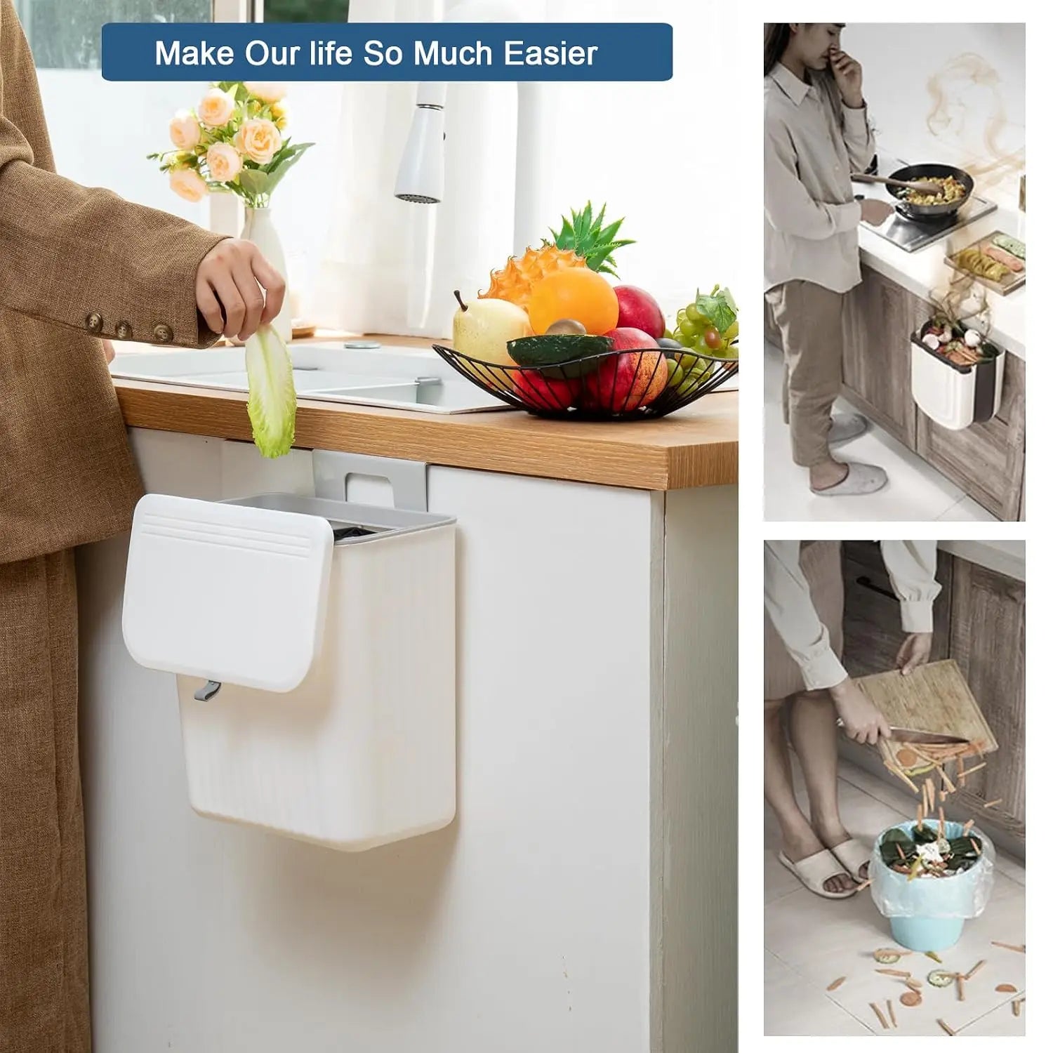 EcoMate Kitchen Waste Collector with Lid – Compact & Versatile Storage Solution