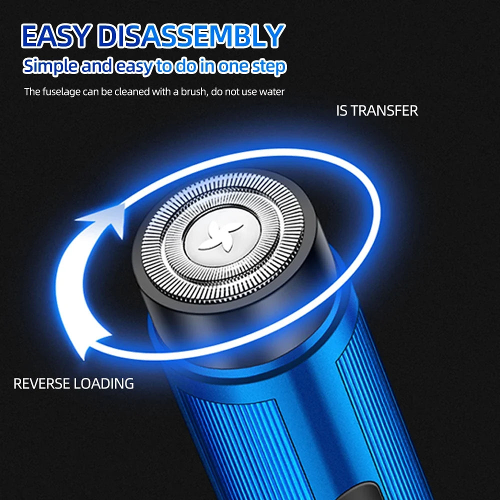 TravelMate Compact Electric Razor – Rechargeable Portable Shaver with Precision Blades