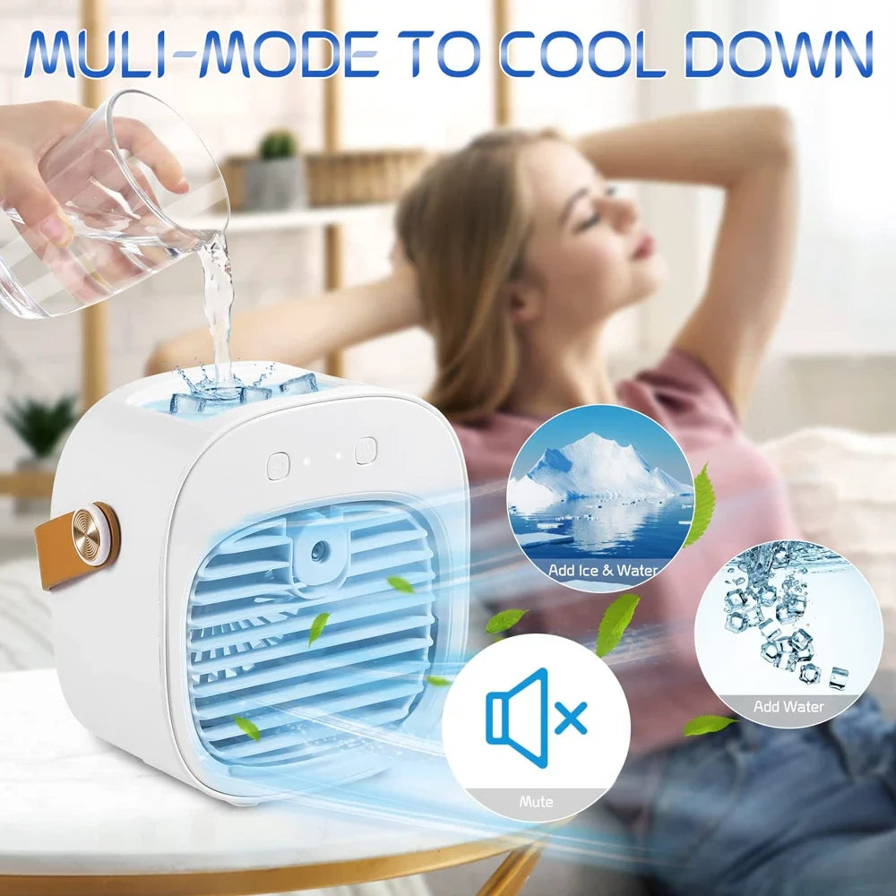 BreezeBuddy Rechargeable Mini Air Cooler – Portable Personal Fan for Travel & Home