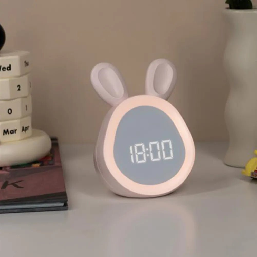 Children's LED Night Light Alarm Clock in Rabbit Shape