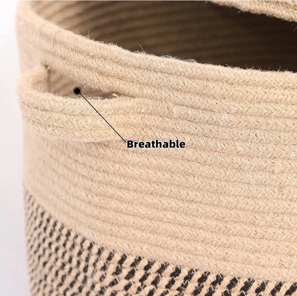 60L Storage Basket with Lid – Woven Cotton Laundry Organizer