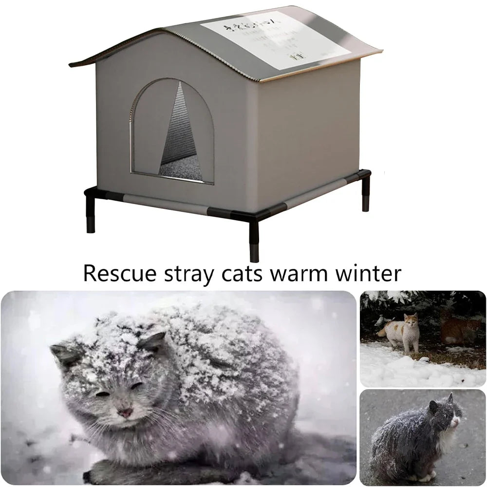 PawHaven Portable Cat Retreat – Weatherproof Foldable Shelter with Cooling Mat
