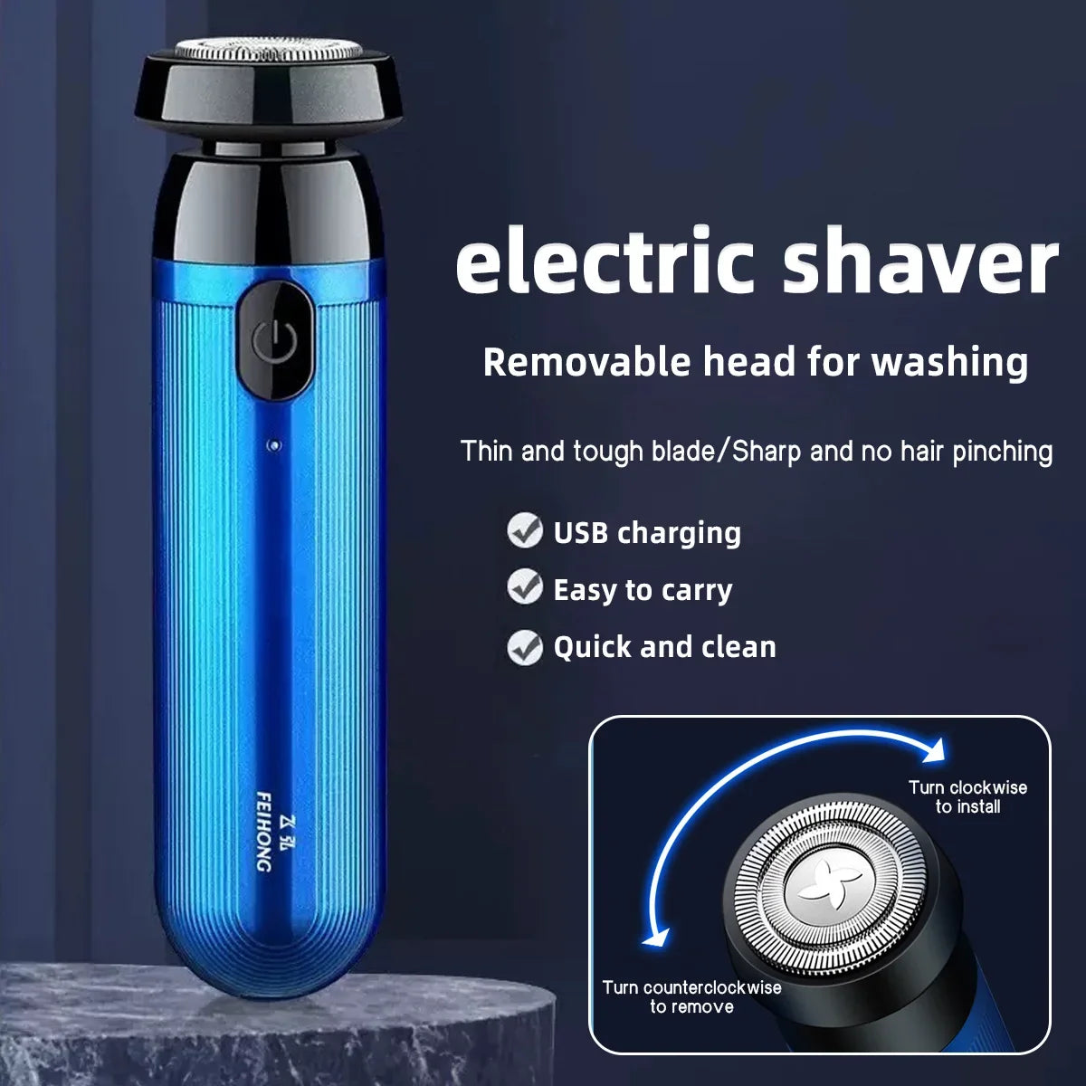 TravelMate Compact Electric Razor for Men – Rechargeable Shaver with Quick Charge & Easy Maintenance