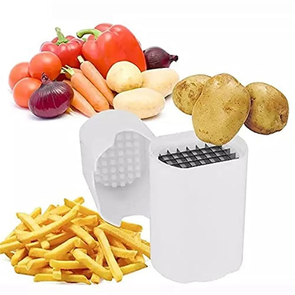 Effortless Vegetable & Potato Slicer – Manual Cutter with Steel Blades