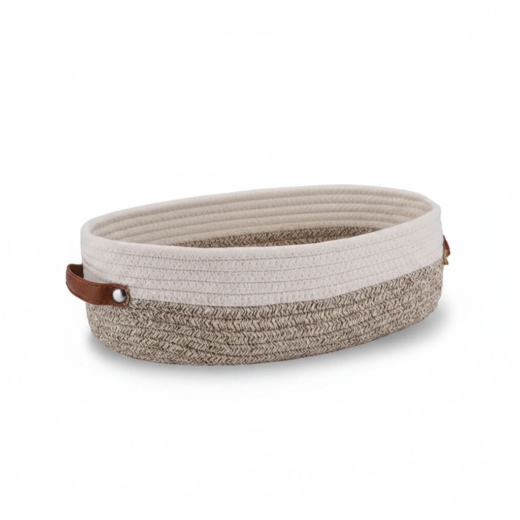 Chic Oval Woven Basket for Effortless Bathroom Storage