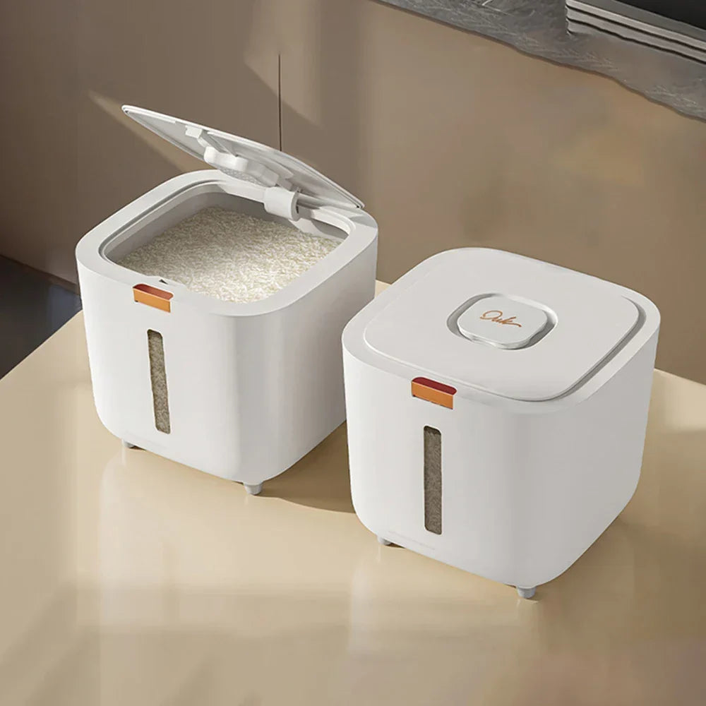 Airtight Rice Storage Container 5–10kg with Measuring Cup – Moisture & Insect Proof