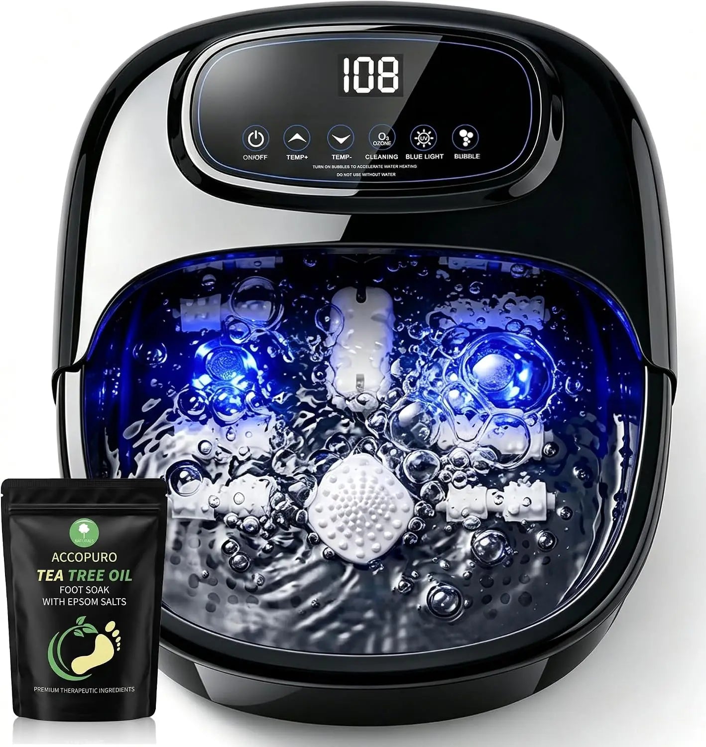 Soothing Bliss Electric Foot Spa with Heat & Ozone Control
