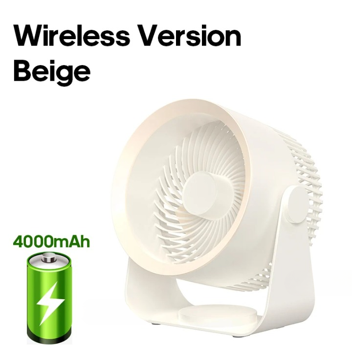 4000mAh Battery-Powered Electric Fan Circulator – Versatile Design