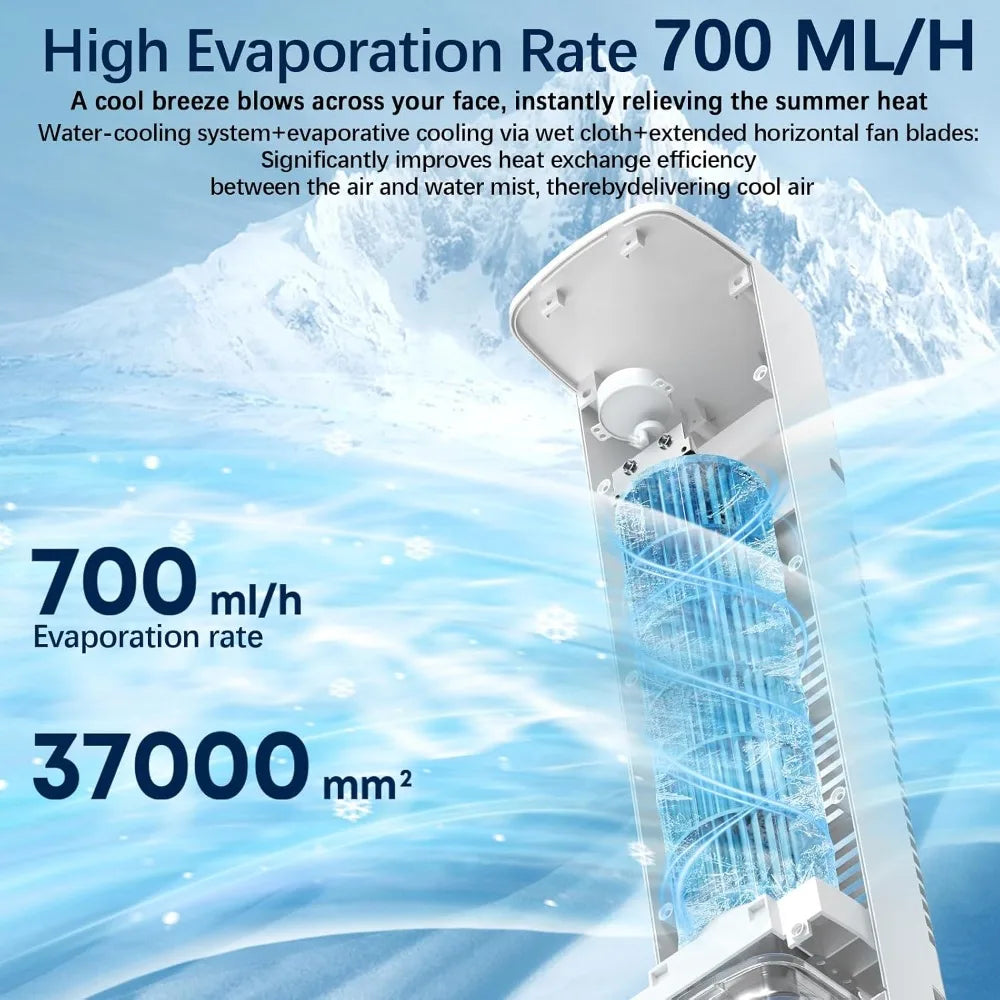 BreezeMate 3-in-1 Portable Evaporative Cooler – Whisper-Quiet Fan with 24-Hour Timer, 220V AC for Home & Office