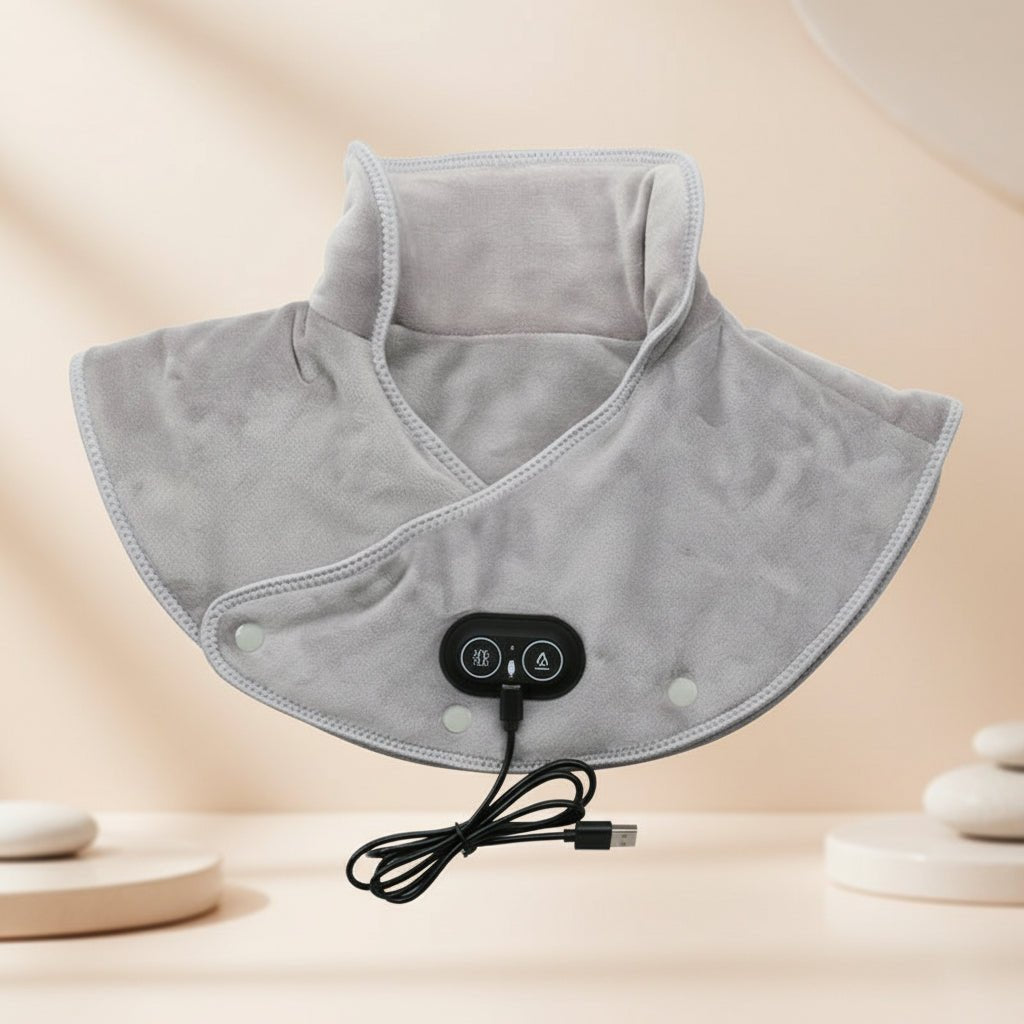 ComfortWave Neck & Shoulder Heating Wrap – 3 Heat Levels, Vibration & Auto Shutoff