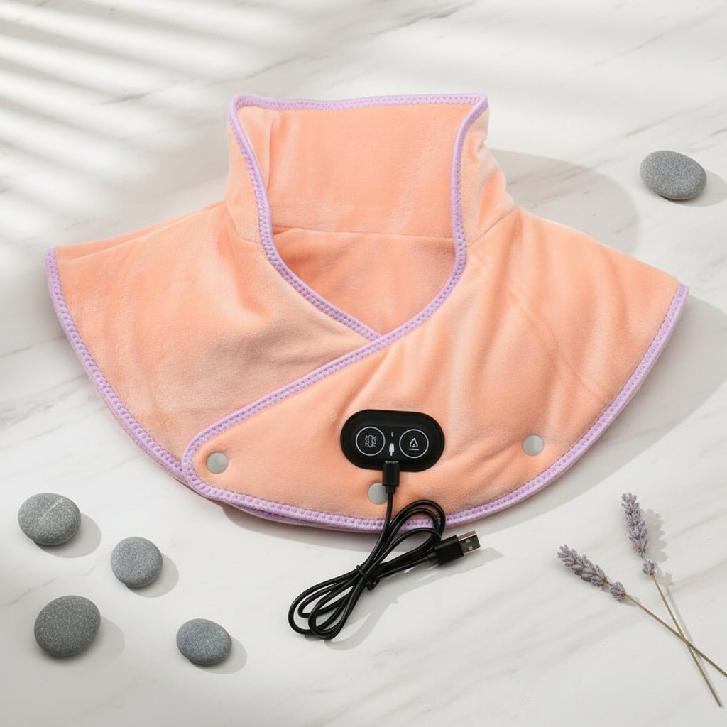 ComfortWave Neck & Shoulder Heating Wrap – 3 Heat Levels, Vibration & Auto Shutoff