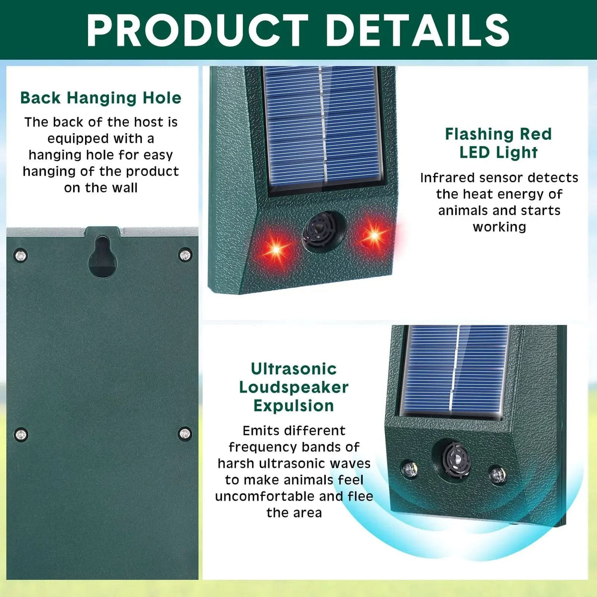 EcoGuard – Solar-Powered Motion Sensor Animal Deterrent