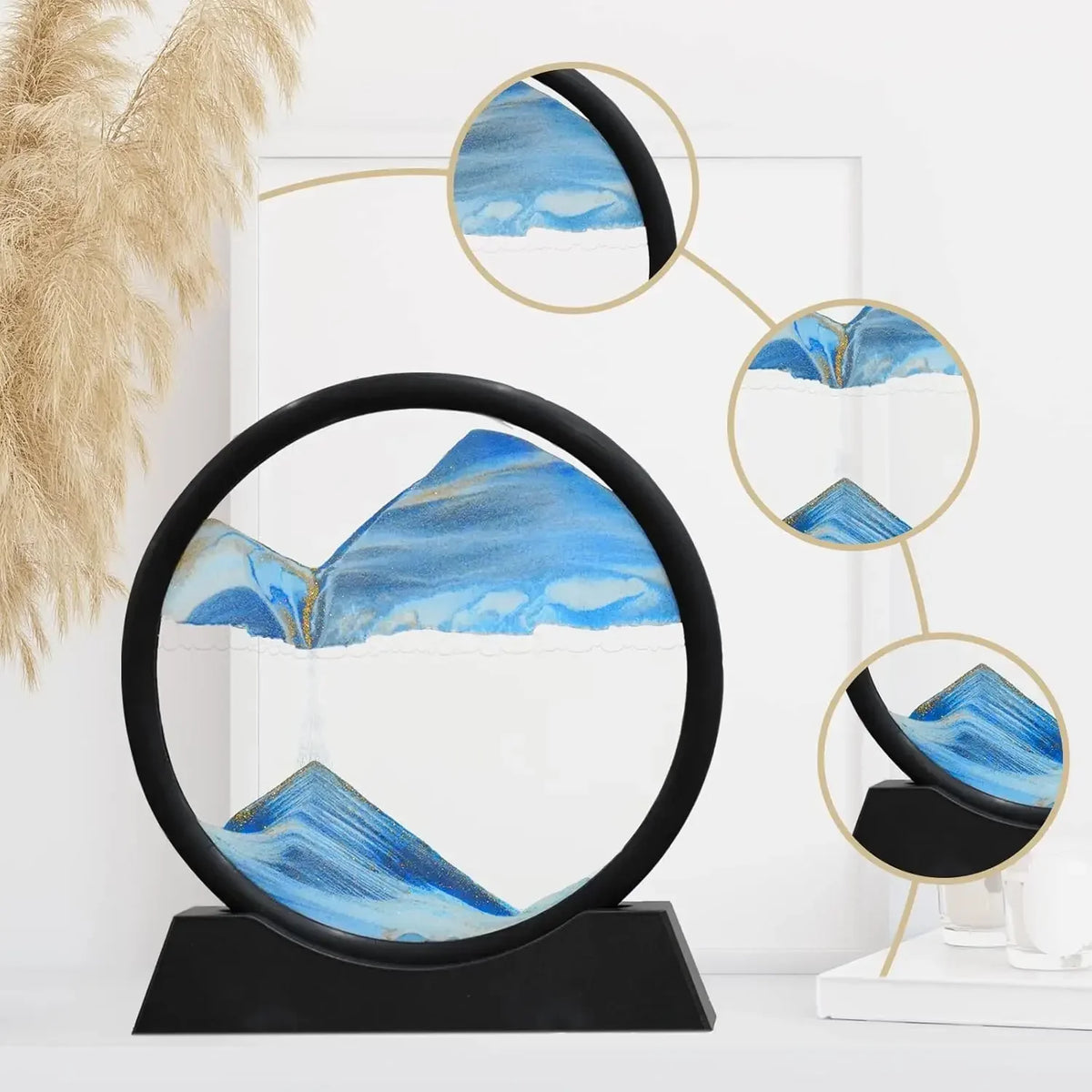 AquaFlow 3D Sand Art Display – Serene Ocean-Inspired Decor