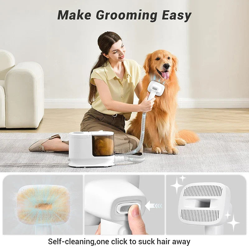 FurEase 6-in-1 Pet Grooming Vacuum System – 12kPa Pet Hair Remover