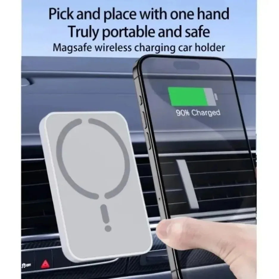 MagnaCharge Wireless Car Mount | 15W Fast Charging Air Vent Holder for iPhone 17, 16, 15, 14, 13 & 12 Series