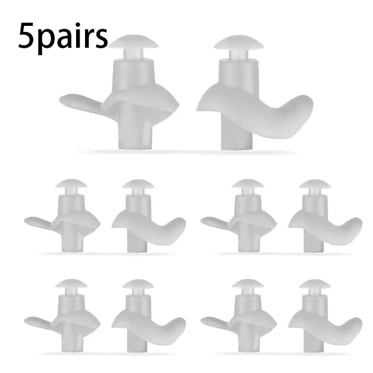 AquaGuard Silicone Earplugs – 5 Pairs for Ultimate Comfort