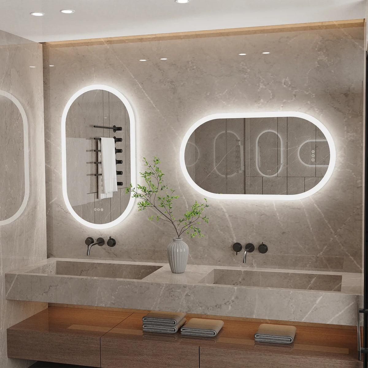 NovaGlow 36x24 Smart Backlit Mirror with Touch Dimming Feature