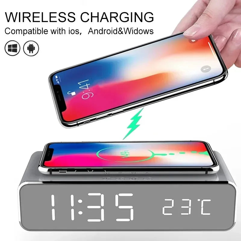 VersaCharge Wireless Dock with Alarm Clock & Temperature Display