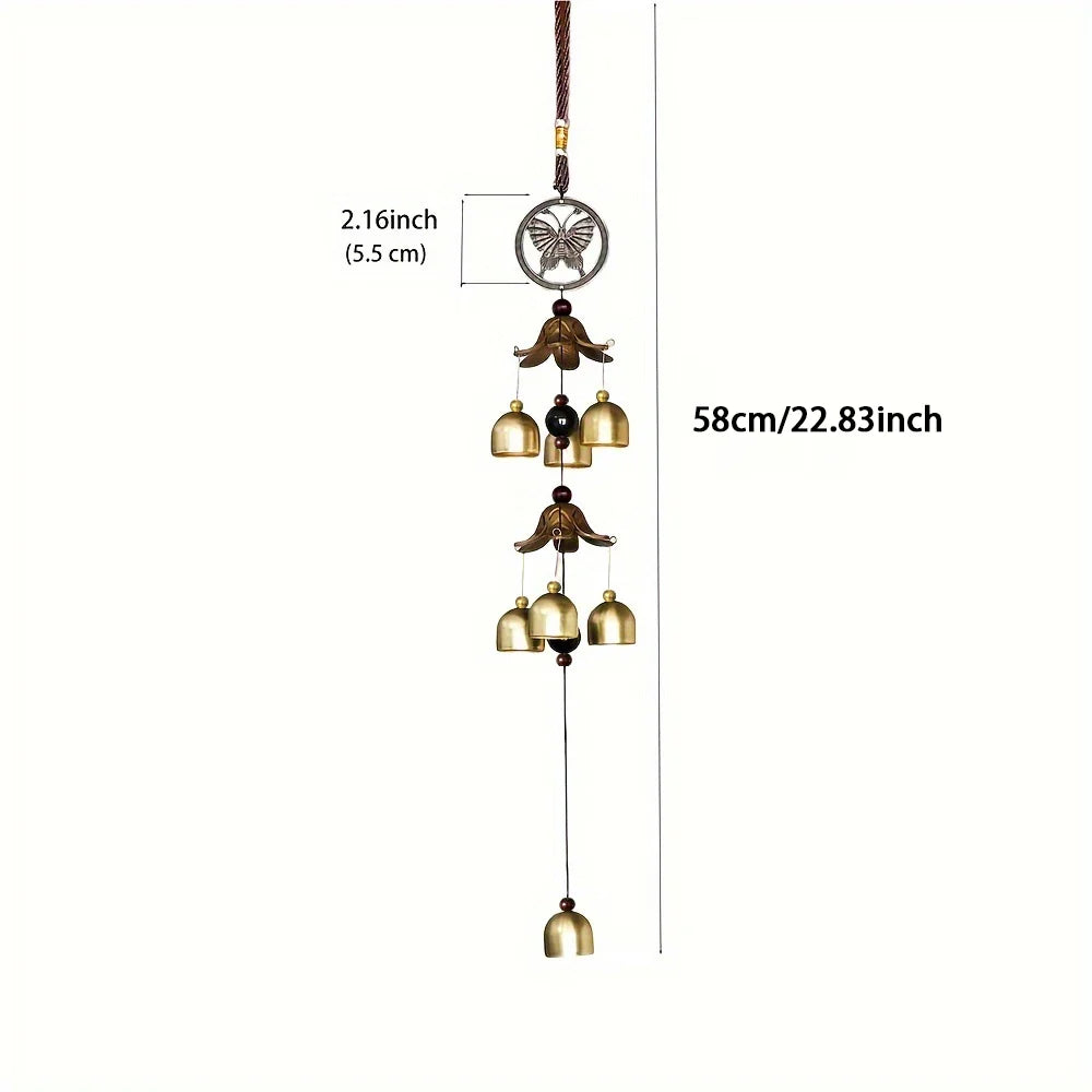 LuxeTone Double Bell Wind Chime – Elegant Metal Decor for Any Space
