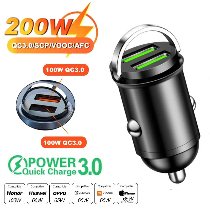 Compact Alloy USB-C Car Charger with Fast Charging Technology