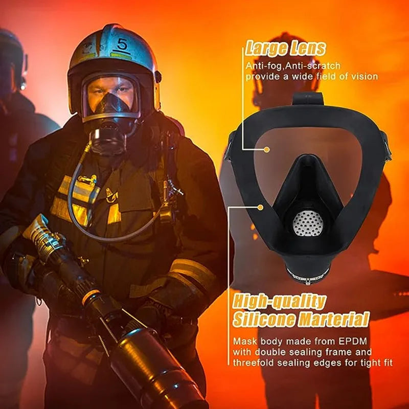 AegisShield Full Face Respirator – Reusable Safety Mask with Adjustable Straps and Replaceable Filters