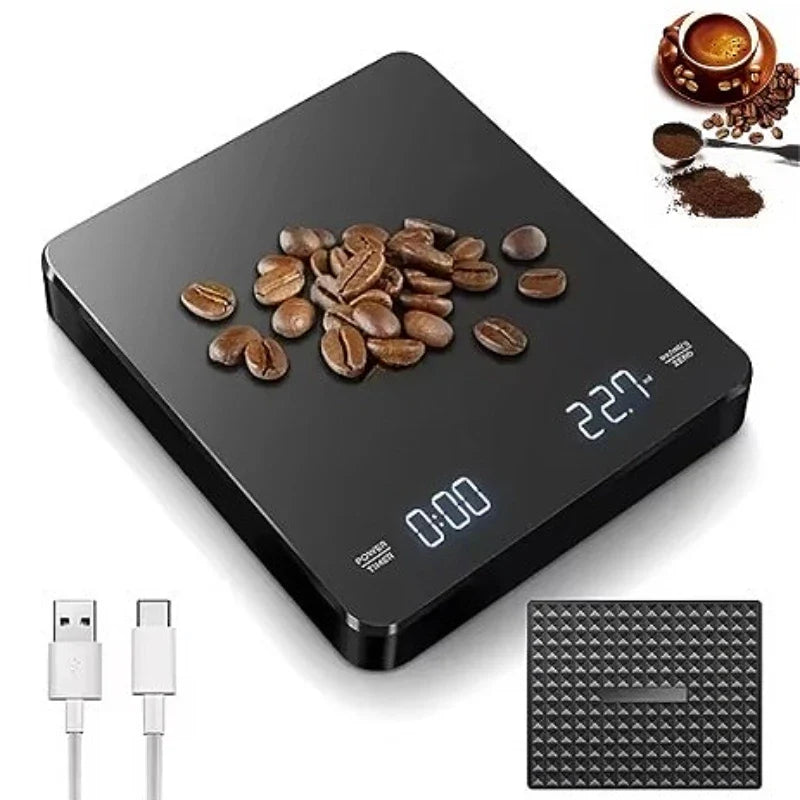 BrewMaster Precision Coffee Scale with Timer & LED Display