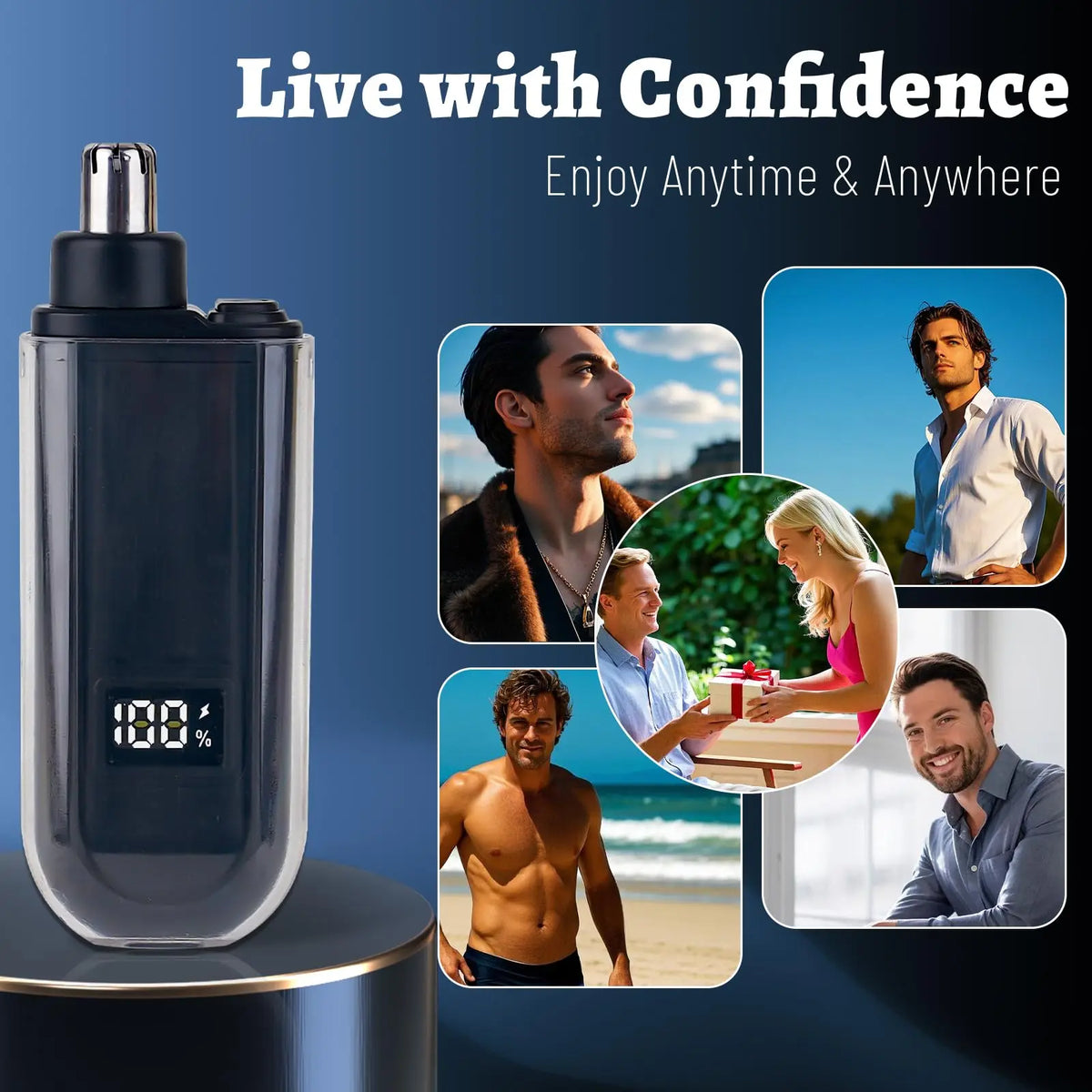 EazyTrim Rechargeable Nose & Ear Hair Trimmer – Compact Grooming Tool