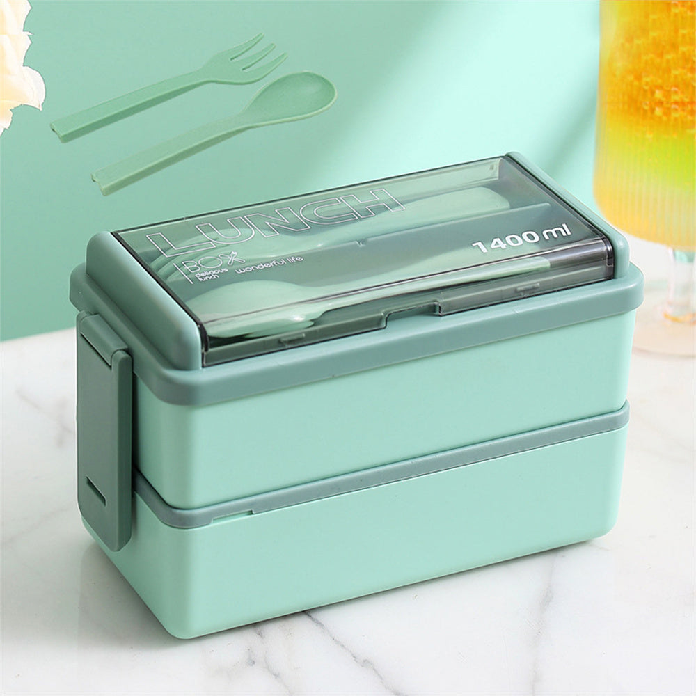 SmartMeal Duo – 1400ml Stackable Lunch Box with Utensils