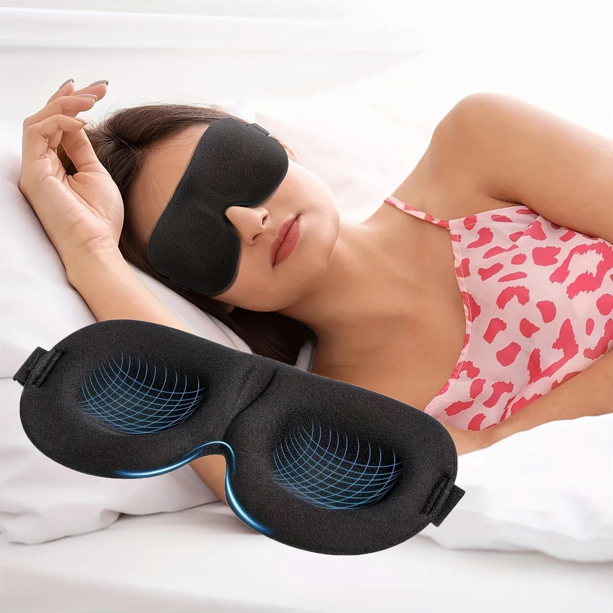 LunaDream 3D Light-Reducing Eye Mask – Soft Contoured Sleep Mask for Comfort Anywhere