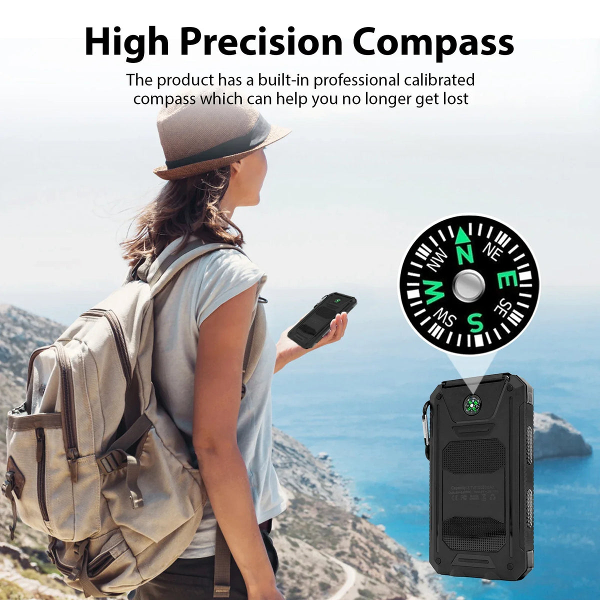 SolarMax 30000mAh Power Bank – Rapid Charging Portable Charger with Dual USB Ports, LED Display & Torchlight for Devices