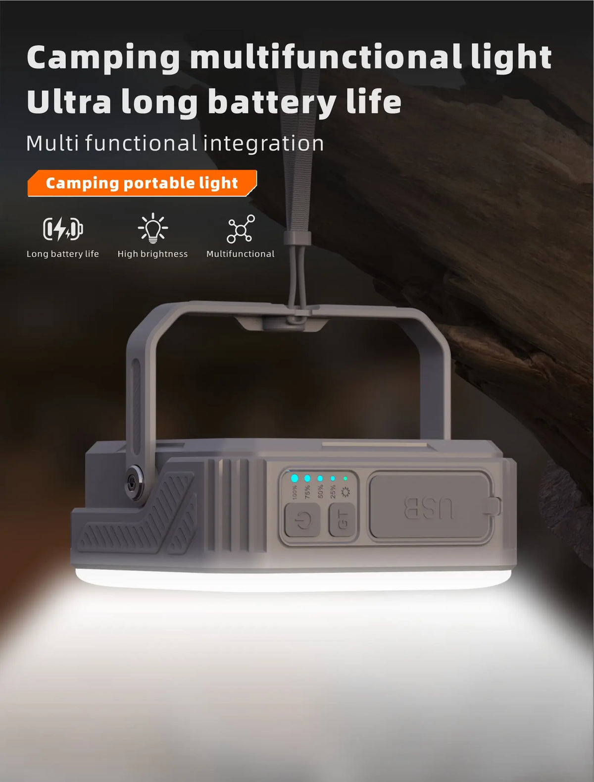 SunCharge Pro 15W Solar Power Bank with Integrated Lighting