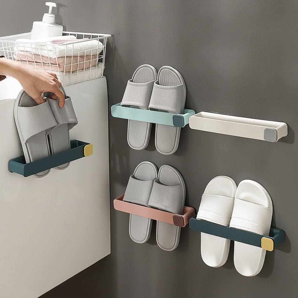 Sleek Space-Saving Slipper Rack for Organized Bathrooms