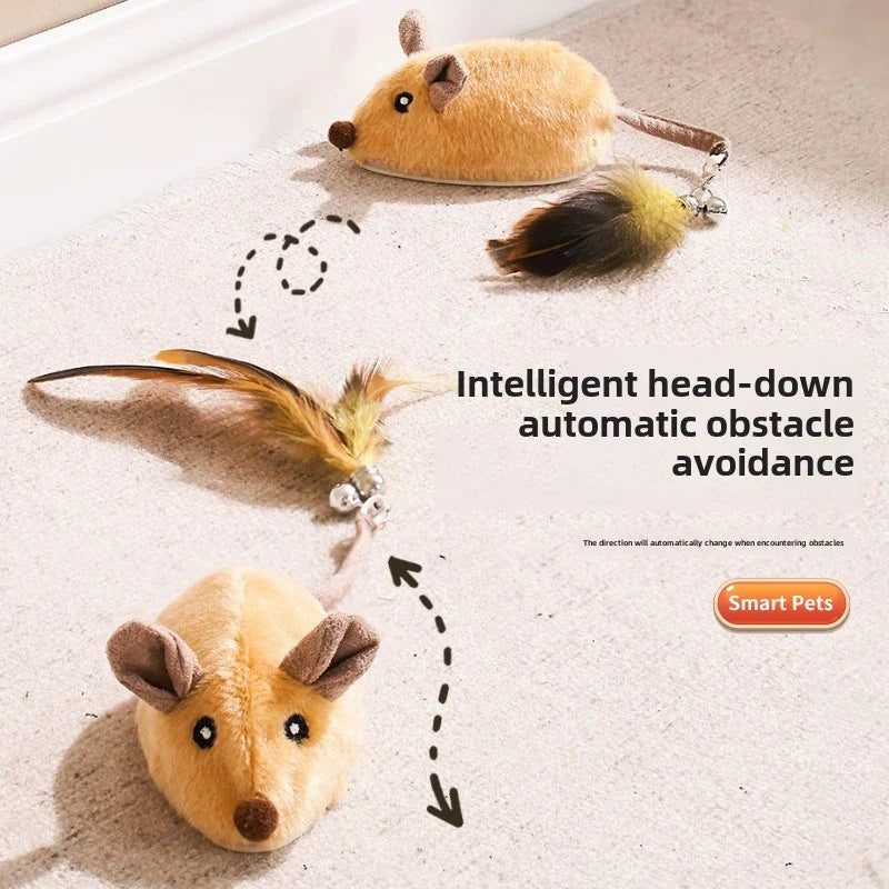PouncePro Interactive Plush Mouse Toy for Cats & Kittens