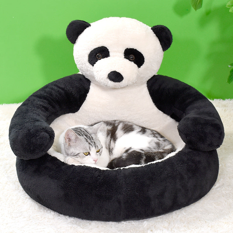Cozy Bear-Inspired Plush Dog Bed for Winter Comfort