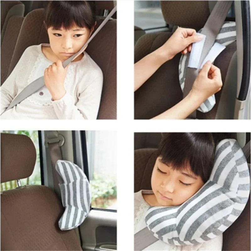 CozyNest Kids Travel Neck Pillow with Adjustable Strap – Soft Support for Car Rides