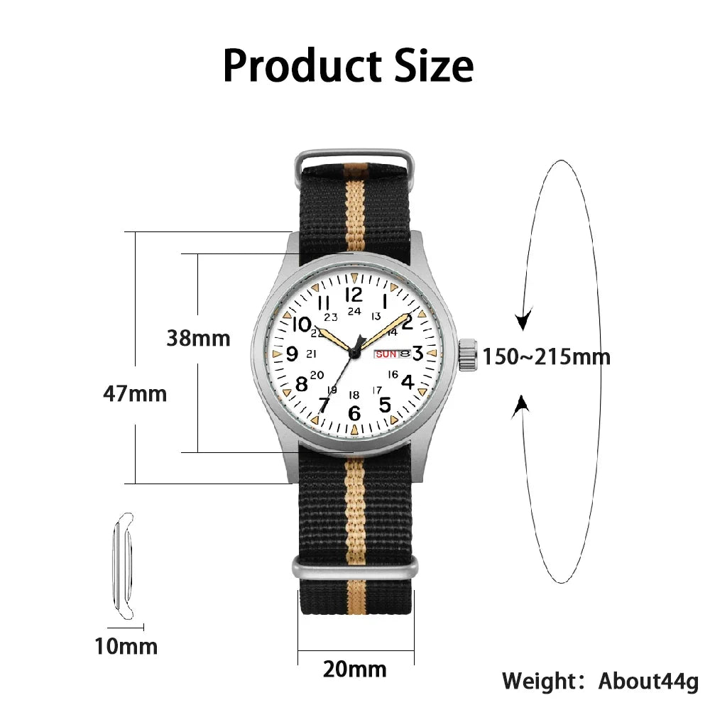 Men's 38mm Illuminated Adventure Watch - Clear Dial, Sturdy Strap