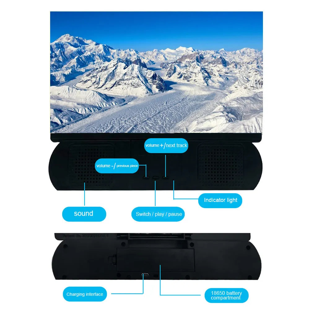 SpectraView 10-Inch 3D Smartphone Screen Enhancer with Bluetooth Speaker