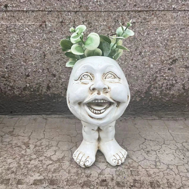 Humorous Face Shaped Planter - Laughing Plant Pot