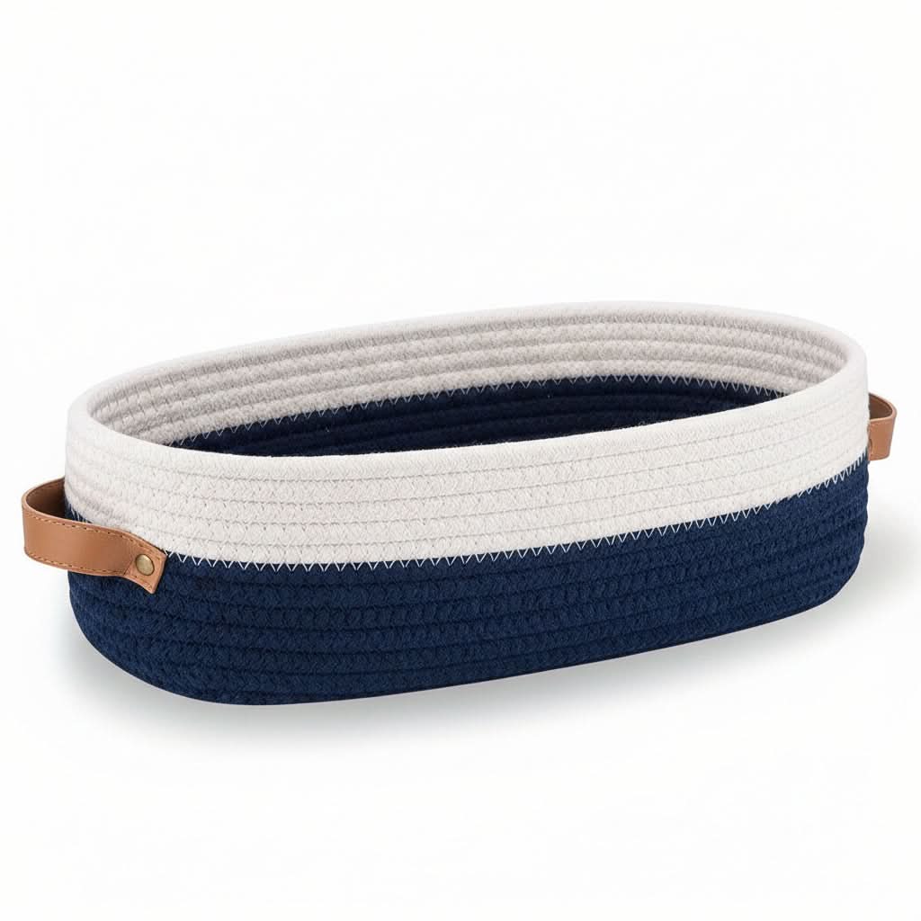 Chic Oval Woven Basket for Effortless Bathroom Storage