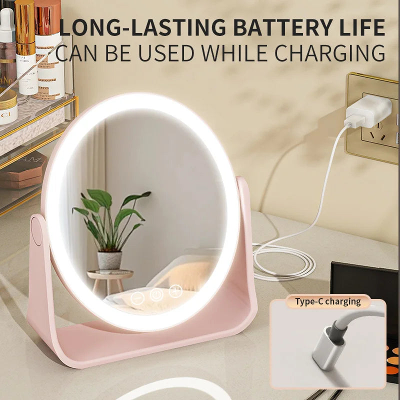 LumaView Illuminated Makeup Mirror with Adjustable Brightness & 3X Magnification