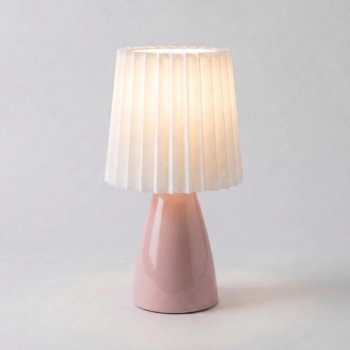 Elegant Fabric Shade Table Lamp with E27 Socket and Knob Control