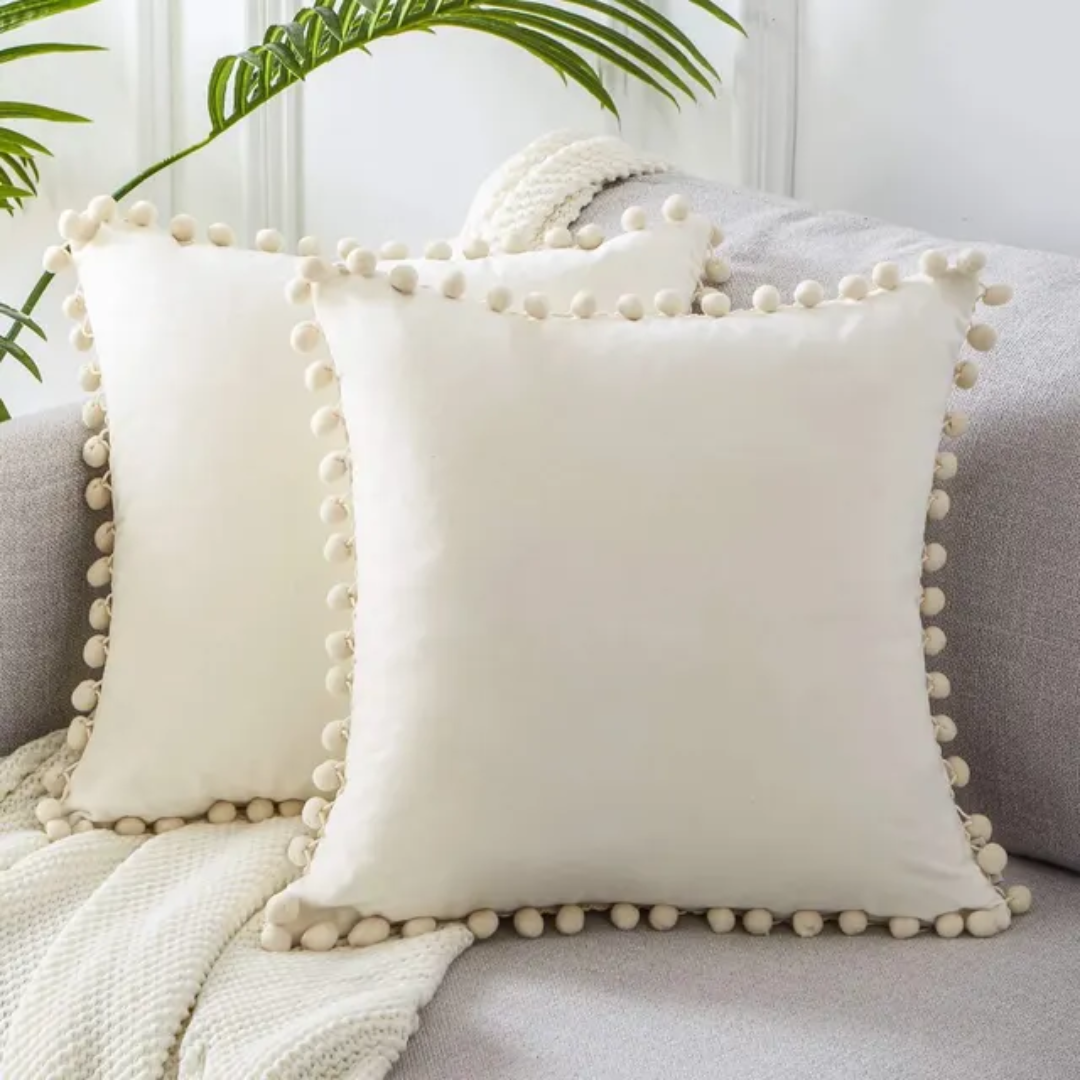 Nordic Charm: Set of 2 Cotton Decorative Pillow Covers