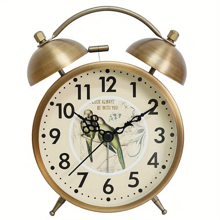 Elegant Twin Bell Alarm Clock with Luminous Hands