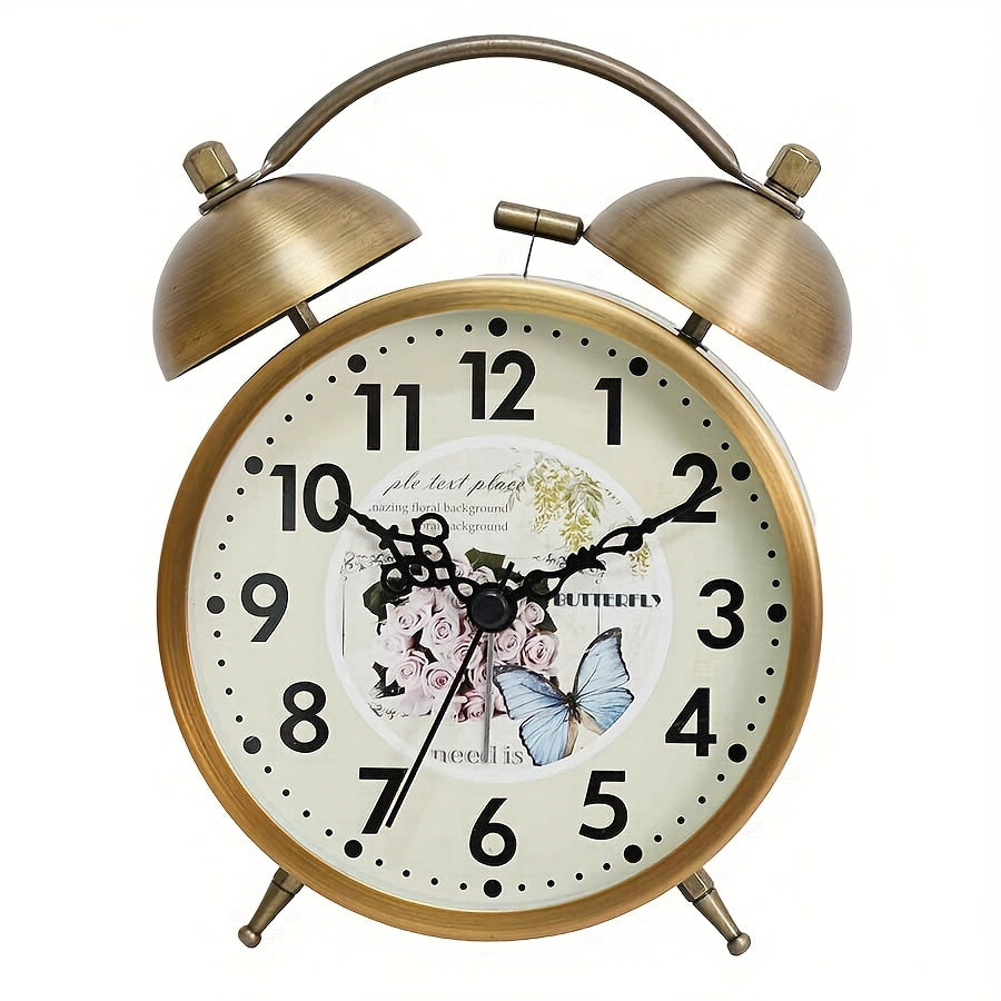 Elegant Twin Bell Alarm Clock with Luminous Hands