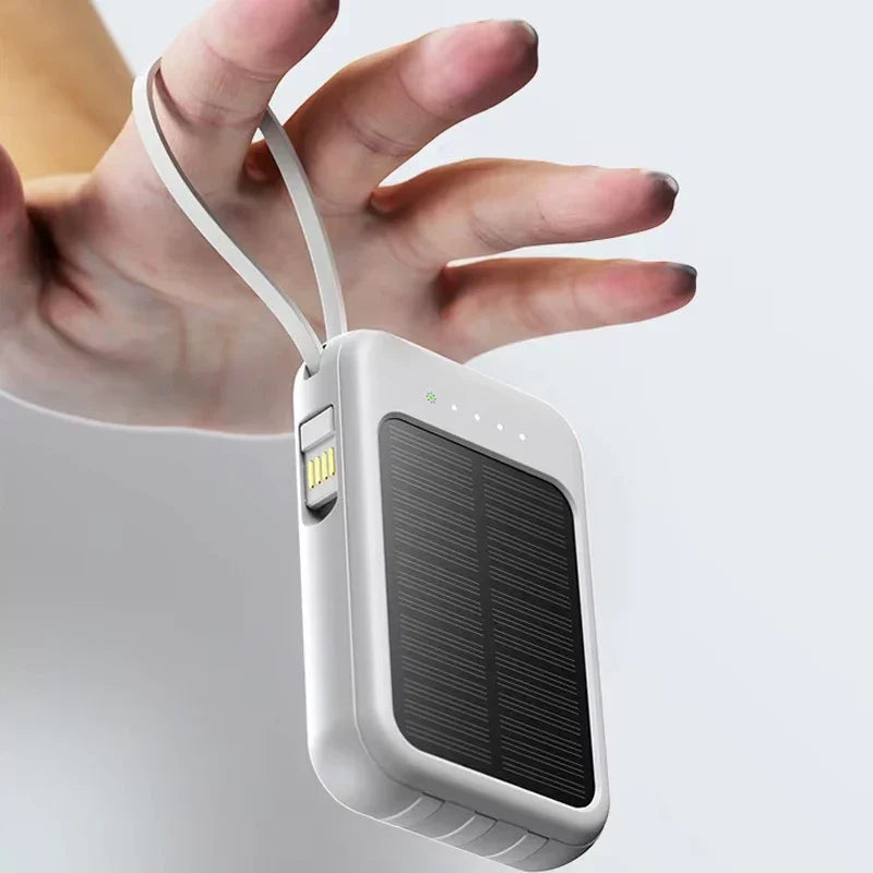 EcoCharge 200000mAh Solar Power Bank with Integrated Cables